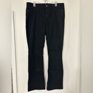 Riders by Lee Black Denim Jeans, Regular Fit, Midrise Boot Cut, size 18 Long